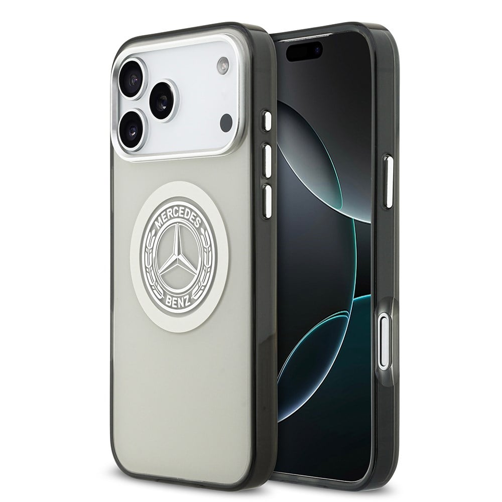 Apple iPhone 17 Pro Max Kılıf Mercedes Benz Orjinal Lisanslı M-safe Şarj Özellikli Çift Katmanlı PC Nostaljik Yıldız Dizayn Kapak