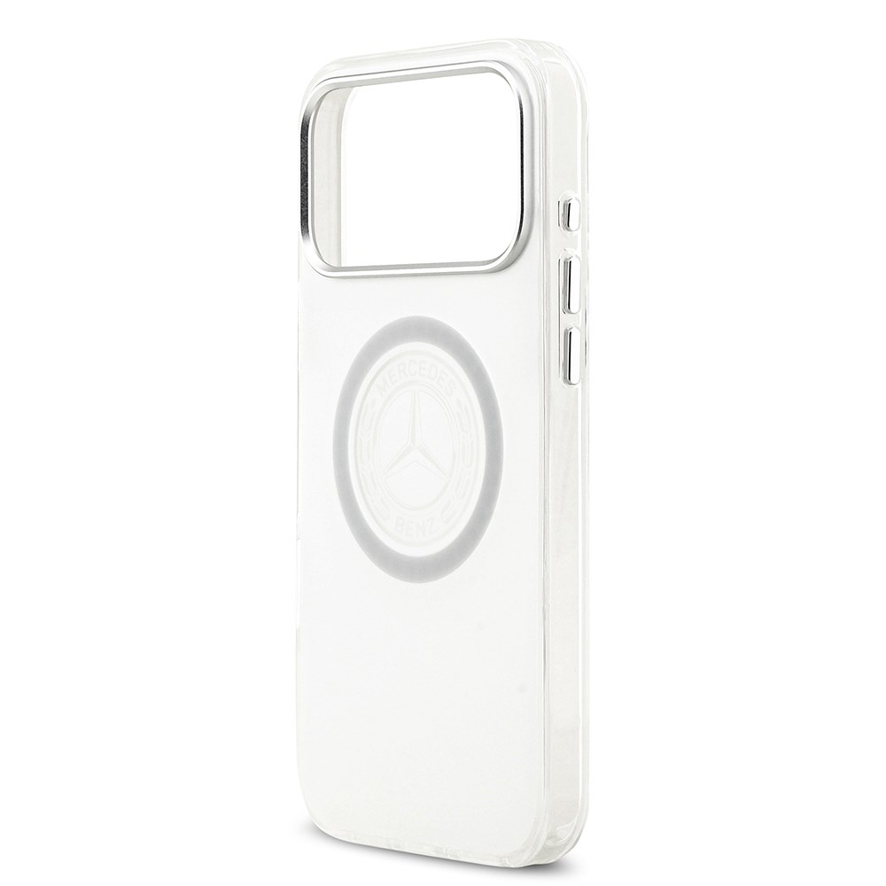 Apple iPhone 17 Pro Max Kılıf Mercedes Benz Orjinal Lisanslı M-safe Şarj Özellikli Buzlu PC Nostaljik Yıldız Dizayn Kapak