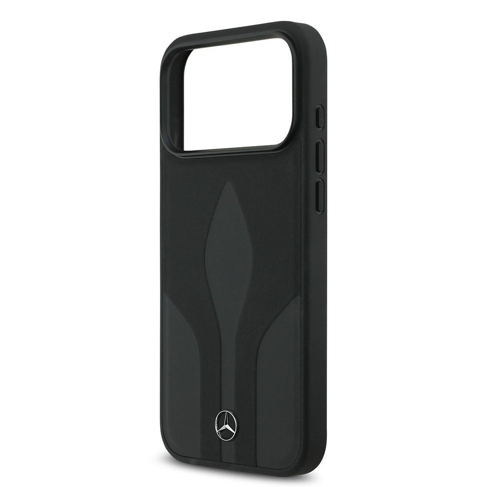 Apple iPhone 17 Pro Max Kılıf Mercedes Benz Orjinal Lisanslı M-safe Şarj Özellikli Dokulu Desenli Deri Kapak