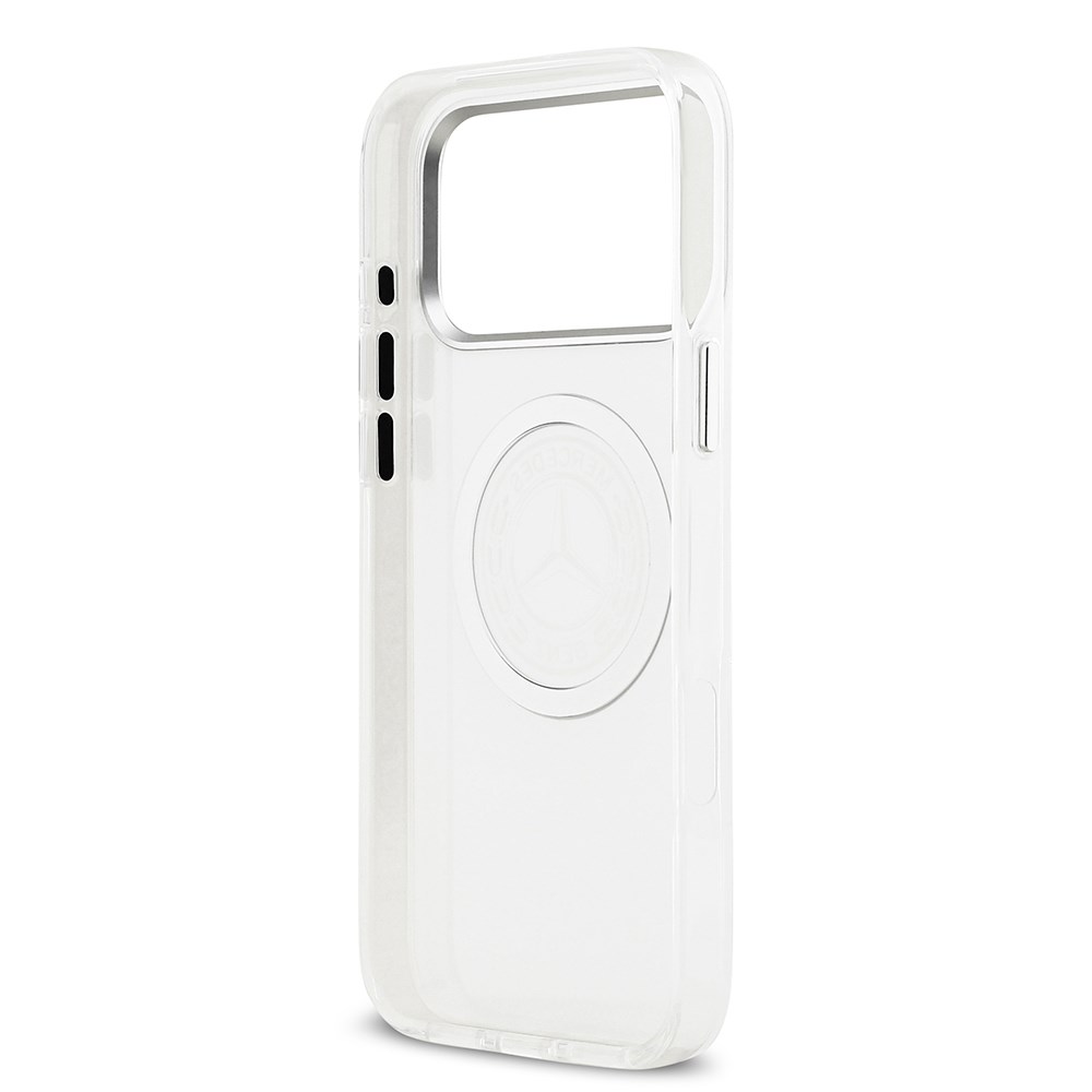 Apple iPhone 17 Pro Max Kılıf Mercedes Benz Orjinal Lisanslı M-safe Şarj Özellikli Buzlu PC Nostaljik Yıldız Dizayn Kapak