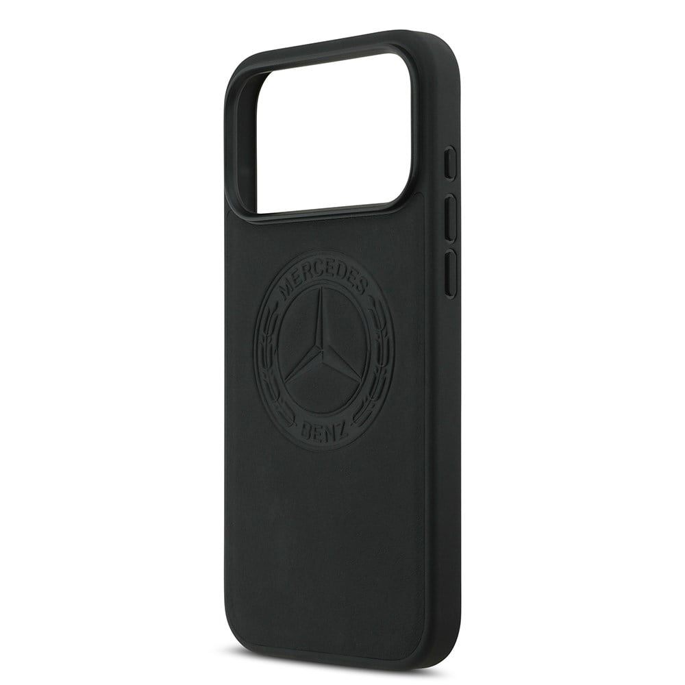 Apple iPhone 17 Pro Max Kılıf Mercedes Benz Orjinal Lisanslı M-safe Şarj Özellikli Hakiki Deri Nostaljik Yıldız Dizayn Kapak