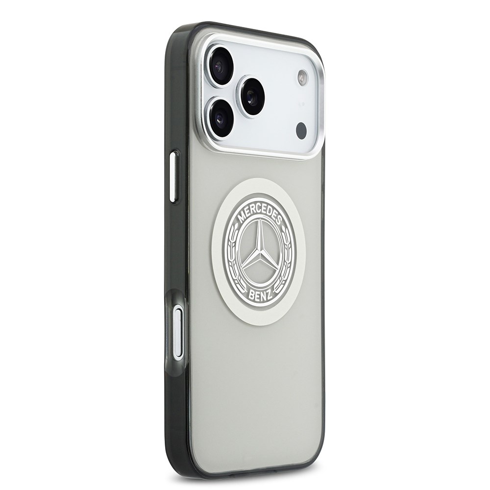 Apple iPhone 17 Pro Max Kılıf Mercedes Benz Orjinal Lisanslı M-safe Şarj Özellikli Çift Katmanlı PC Nostaljik Yıldız Dizayn Kapak
