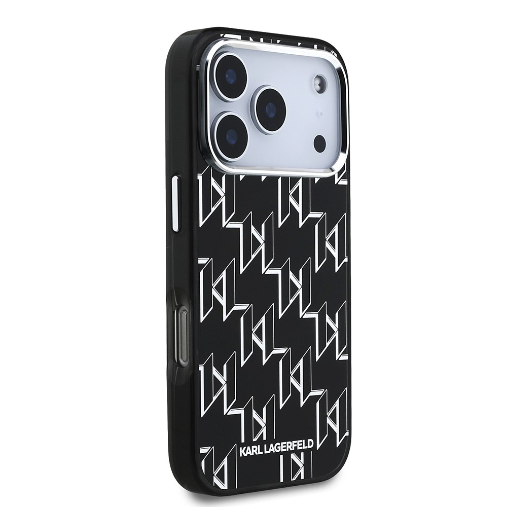 Apple iPhone 17 Pro Max Kılıf Orjinal Lisanslı M-safe Şarj Özellikli Karl Lagerfeld IML Baskılı Monogram Dizayn Kapak