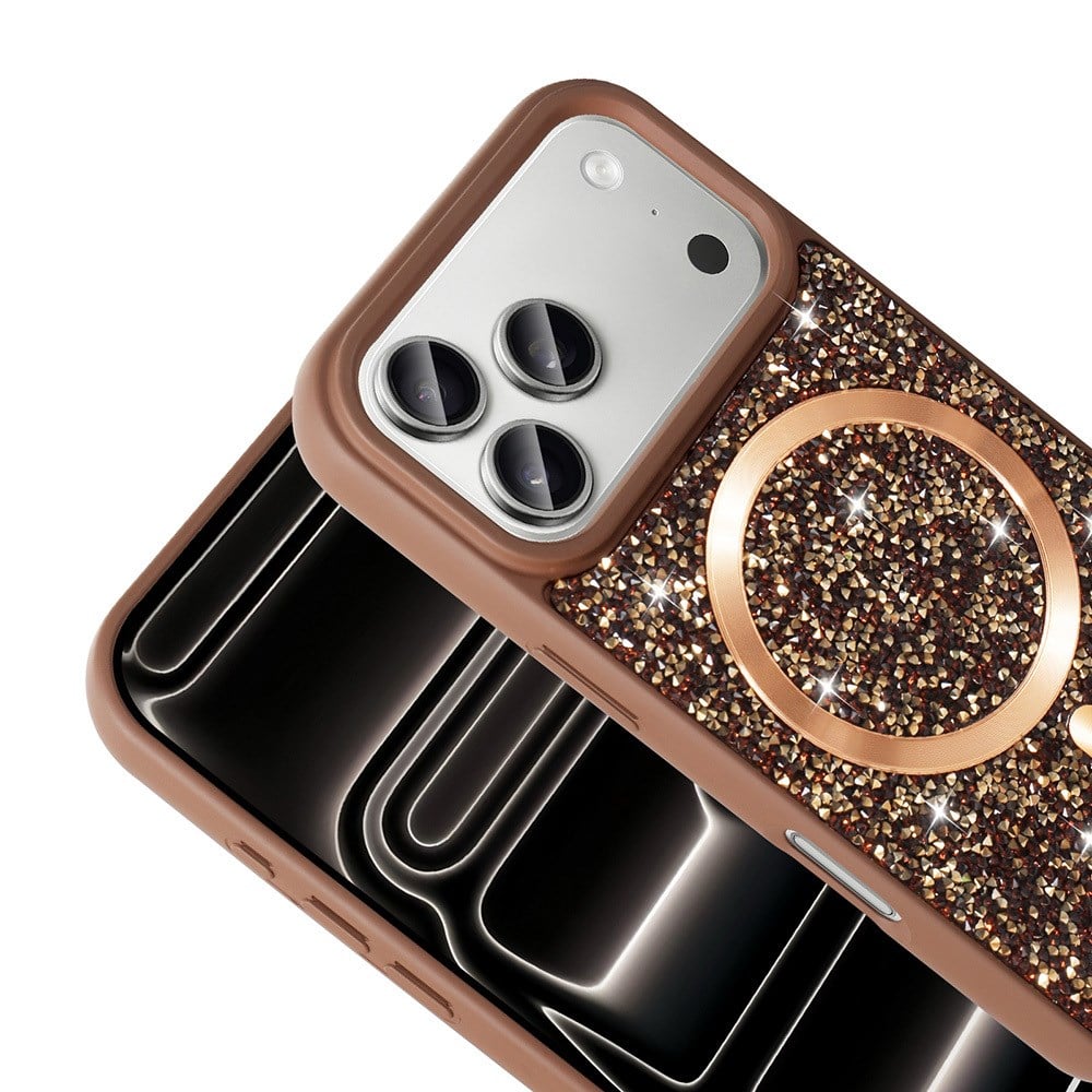 Apple iPhone 17 Pro Max Kılıf Pırlanta Tasarımlı M-safe Şarj Özellikli Zore Mozaik Silikon Kapak