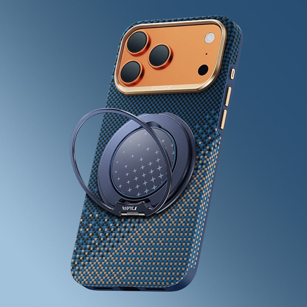 Apple iPhone 17 Pro Max Kılıf Raptic 2in1 Bundle Kit Aramid Skin Serenity Serisi Stand ve Kapak