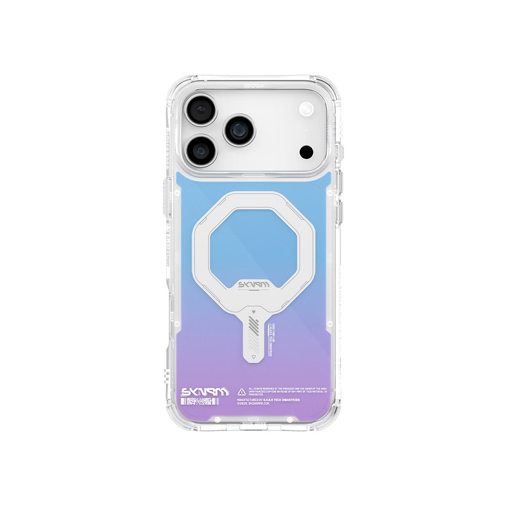 Apple iPhone 17 Pro Max Kılıf Skinarma M-Safe Şarj Özellikli IML Baskılı Holografik MYST Kapak