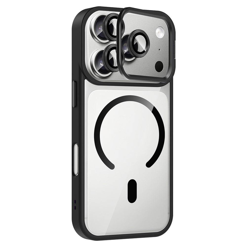 Apple iPhone 17 Pro Max Kılıf Standlı ve Kamera Lens Hediyeli M-Safe Şarj Özellikli Zore Etro Kapak