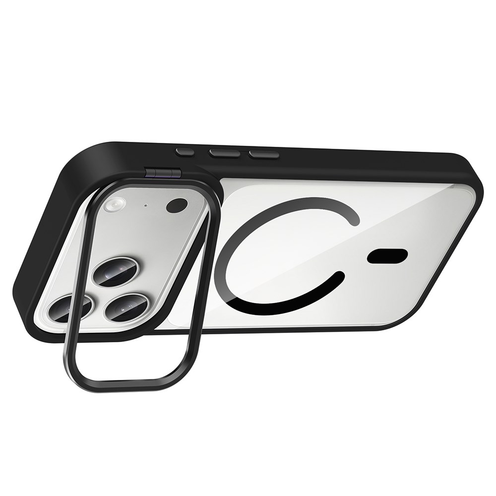 Apple iPhone 17 Pro Max Kılıf Standlı ve Kamera Lens Hediyeli M-Safe Şarj Özellikli Zore Etro Kapak