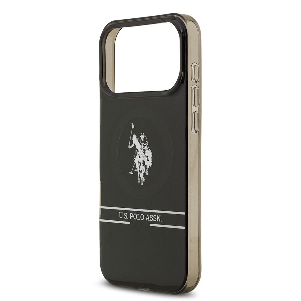 Apple iPhone 17 Pro Max Kılıf U.S. Polo Assn. Orjinal Lisanslı M-safe Şarj Özellikli IML Double Horse Stripe Logolu Kapak