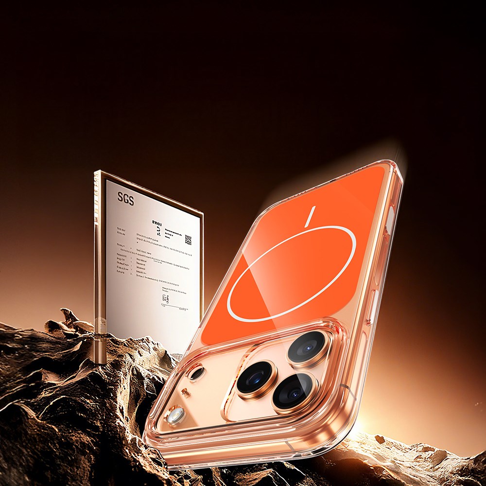 Apple iPhone 17 Pro Max Kılıf Zore M-safe Şarj Özellikli Şeffaf Kamera Kontrol Butonlu Lugano Kapak