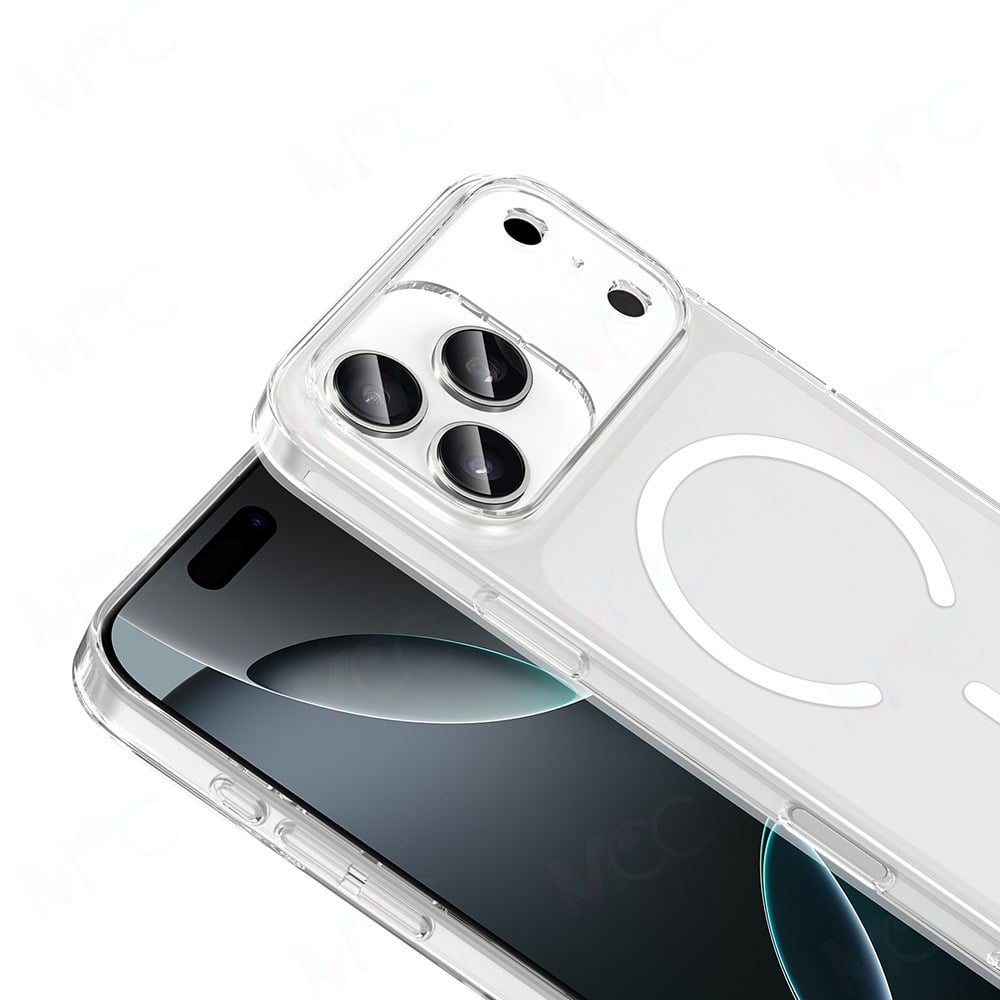 Apple iPhone 17 Pro Max Kılıf Zore M-safe Şarj Özellikli Şeffaf Kamera Çerçeveli Porto Kapak