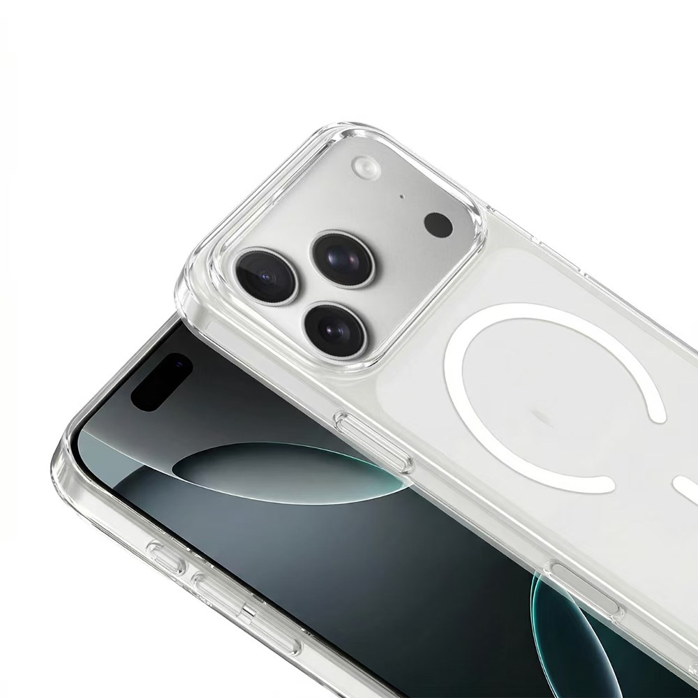 Apple iPhone 17 Pro Max M-Safe Şarj Özellikli Şeffaf Zore London Sert PC Kapak