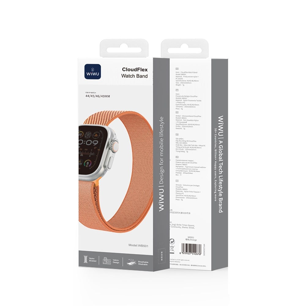Apple Watch 44mm Kordon Wiwu WB501 CloudFlex Serisi Hasır Örgü Strap Kayış