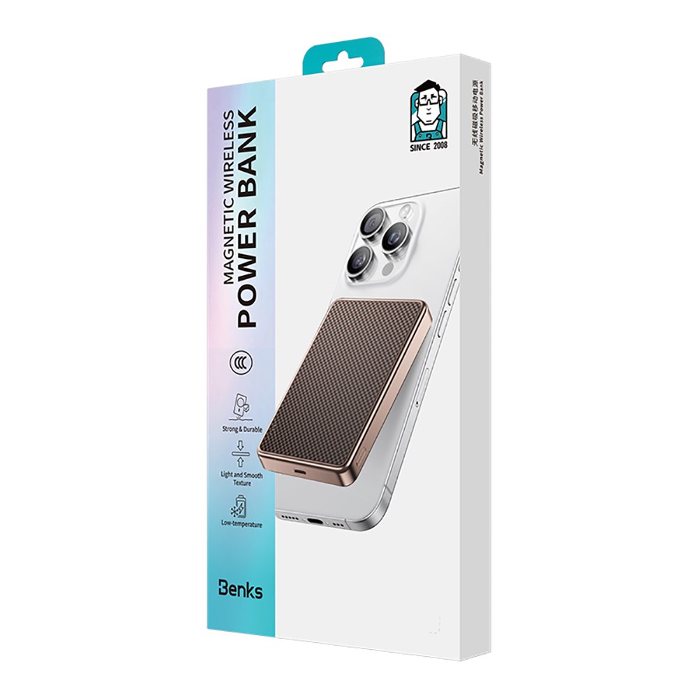 Benks MP17 ArmorGo M-safe Şarj Özellikli ArmorTint Aramid Fiber Qi2 Teknolojili Powerbank 15W 10000mAh