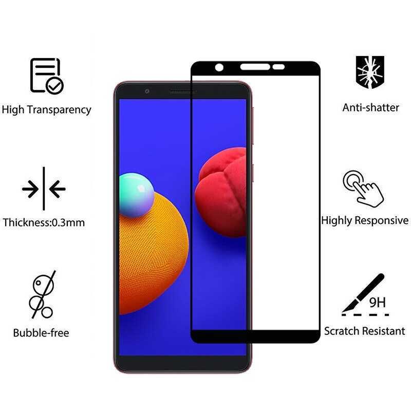 Galaxy A01 Core Zore Kenarları Kırılmaya Dayanıklı Cam Ekran Koruyucu
