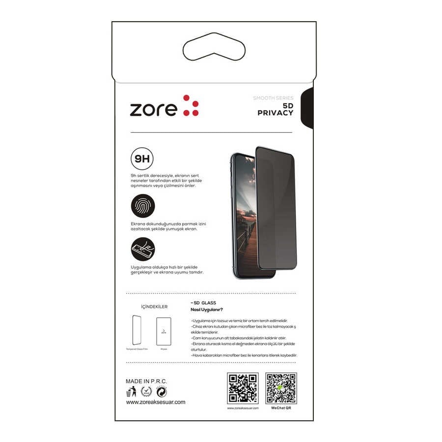 Galaxy A56 Zore New 5D Privacy Temperli Ekran Koruyucu