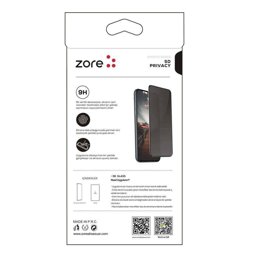 Galaxy A72 Zore New 5D Privacy Temperli Ekran Koruyucu