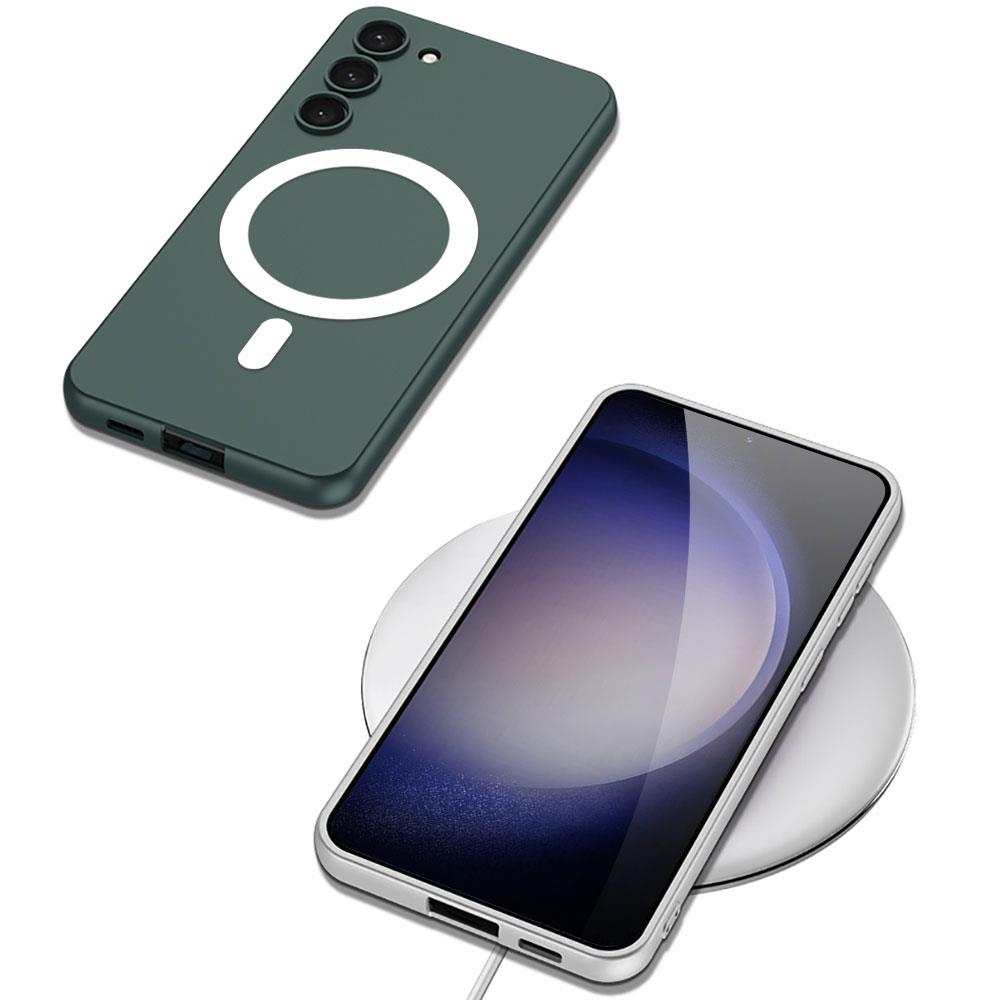 Galaxy S23 Kılıf Wireless Şarj Özellikli Zore Kıpta M-safe Silikon Kapak