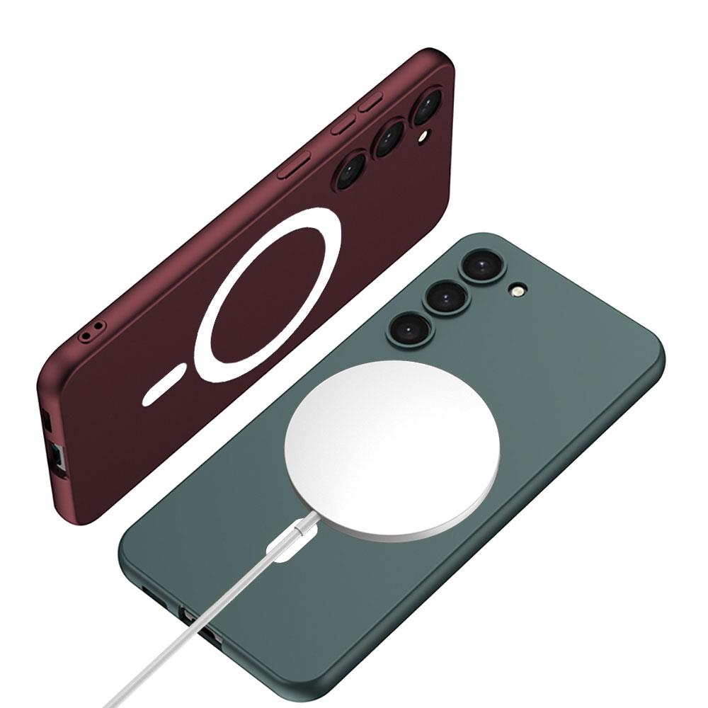 Galaxy S23 Kılıf Wireless Şarj Özellikli Zore Kıpta M-safe Silikon Kapak