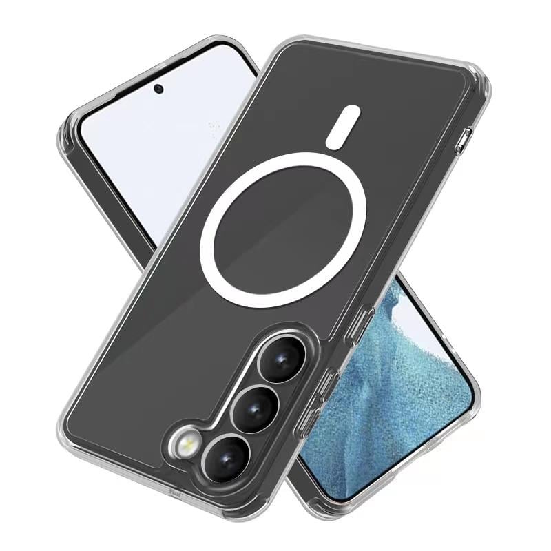 Galaxy S23 Plus Kılıf M-safe Şarj Özellikli Şeffaf Sert PC Zore Embos Kapak