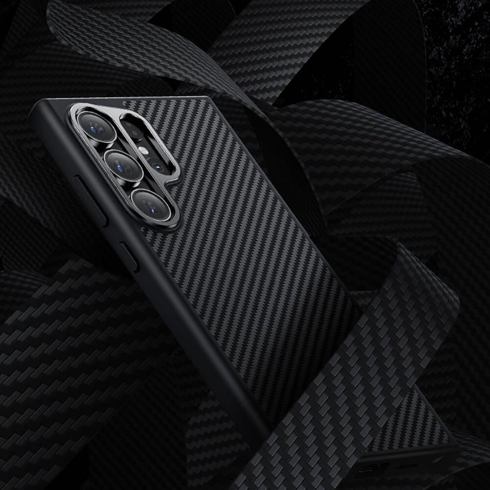 Galaxy S24 Kılıf Karbon Fiber M-safe Şarj Özellikli Benks Hybrid ArmorPro 600D Kevlar Kapak