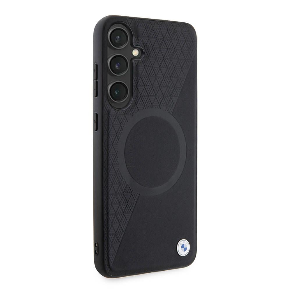 Galaxy S24 Plus Kılıf BMW Orjinal Lisanslı M-safe Şarj Özellikli Yarım Dokulu Circle Leather Kapak