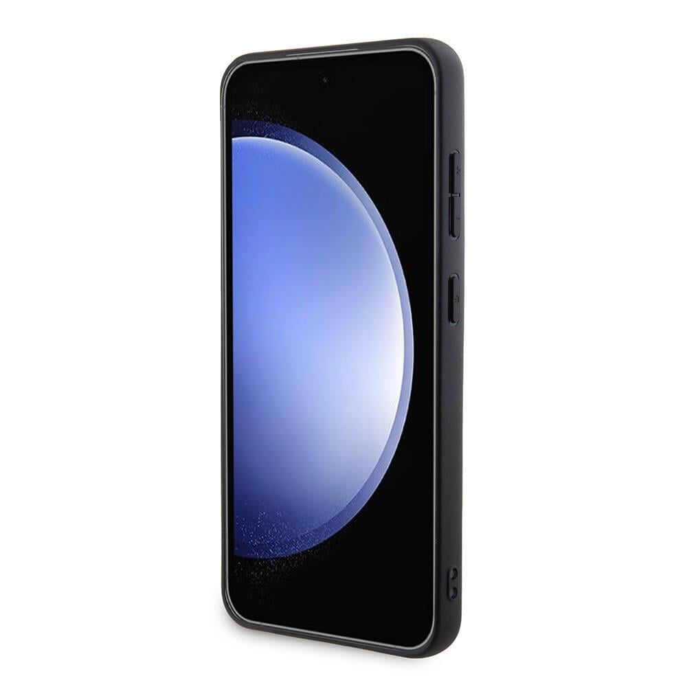 Galaxy S24 Plus Kılıf BMW Orjinal Lisanslı M-safe Şarj Özellikli M Logolu Üç Çizgili PU Karbon Kapak