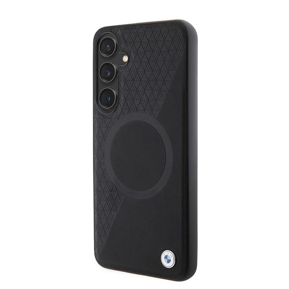 Galaxy S24 Plus Kılıf BMW Orjinal Lisanslı M-safe Şarj Özellikli Yarım Dokulu Circle Leather Kapak