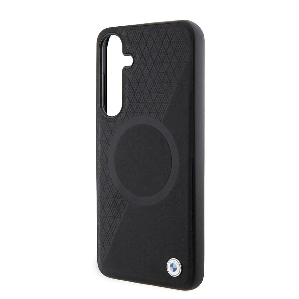 Galaxy S24 Plus Kılıf BMW Orjinal Lisanslı M-safe Şarj Özellikli Yarım Dokulu Circle Leather Kapak