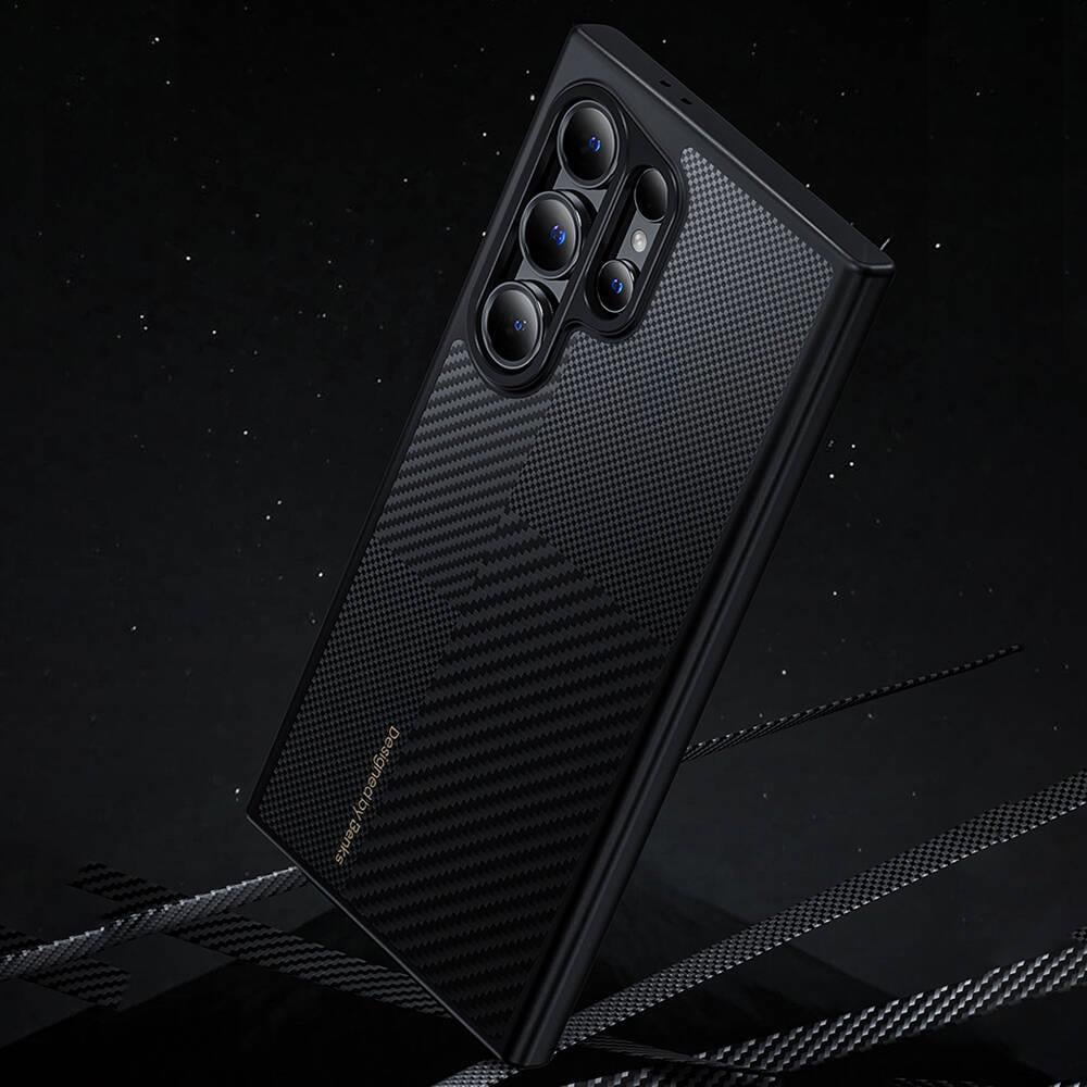 Galaxy S24 Plus Kılıf M-safe Şarj Özellikli Karbon Fiber Benks Montage Hybrid ArmorPro Kevlar Kapak