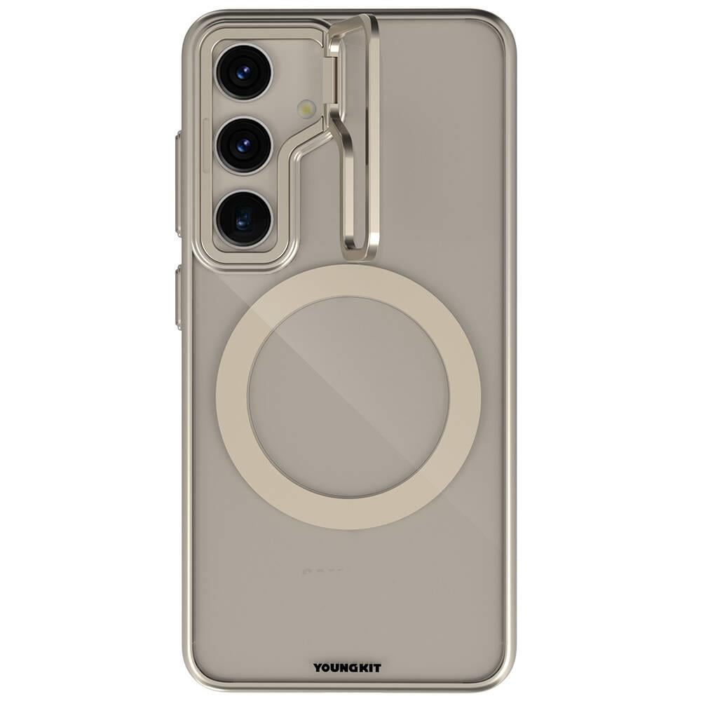 Galaxy S24 Plus Kılıf M-safe Şarj Özellikli Sararma Önleyici Youngkit Crystal Grid Kapak