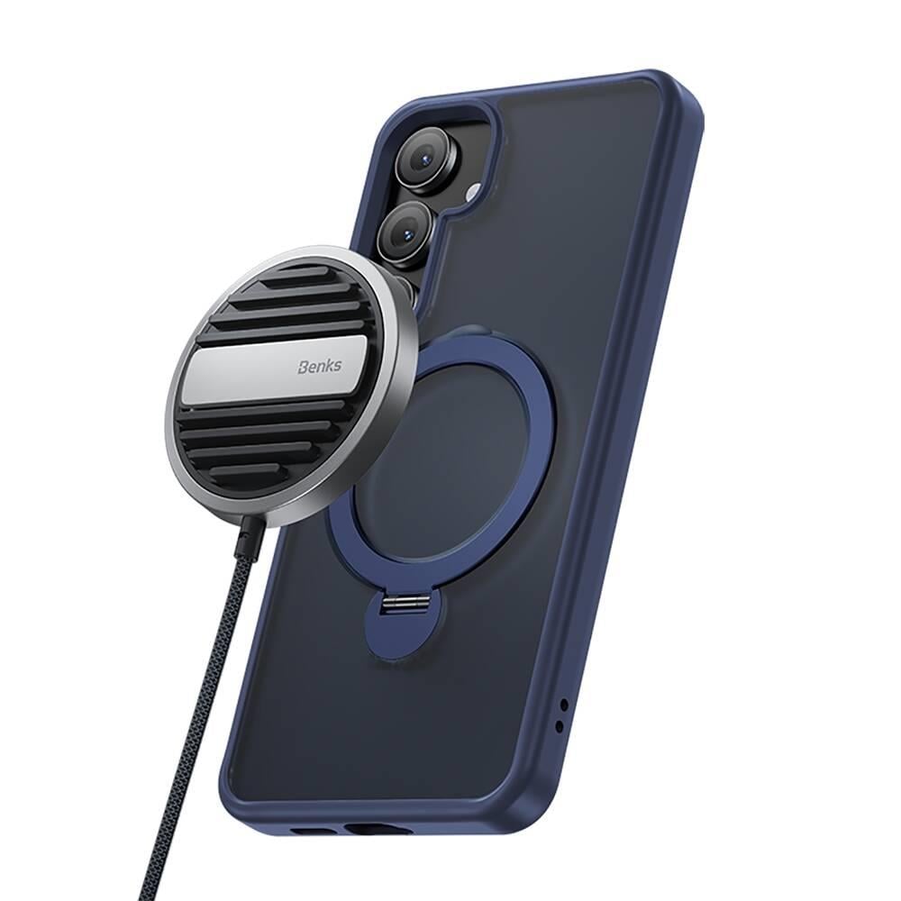 Galaxy S24 Plus Kılıf M-safe Şarj Özellikli Benks Standlı Mist Protective Kapak