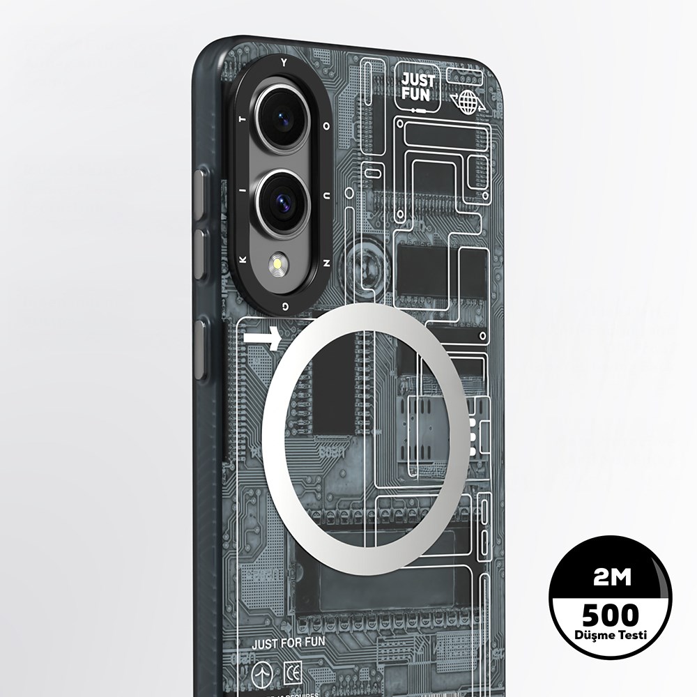 Galaxy S25 Edge Kılıf M-safe Şarj Özellikli Youngkit Technology Serisi Kapak