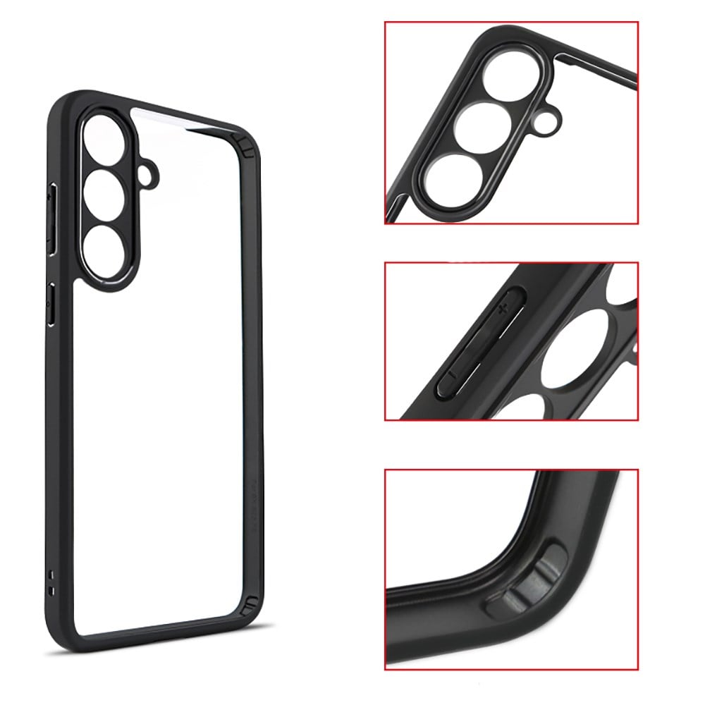 Galaxy S25 FE Kılıf Kamera Korumalı Şeffaf Arka Yüzey Zore New Roll Kapak