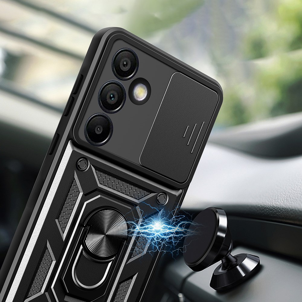 Galaxy S25 FE Kılıf Magnetik Standlı Kamera Korumalı Zore Sürgülü Vega Kapak