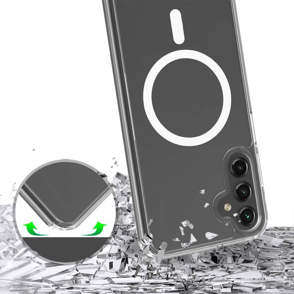 Galaxy S25 Plus Kılıf M-safe Şarj Özellikli Şeffaf Sert PC Zore Embos Kapak