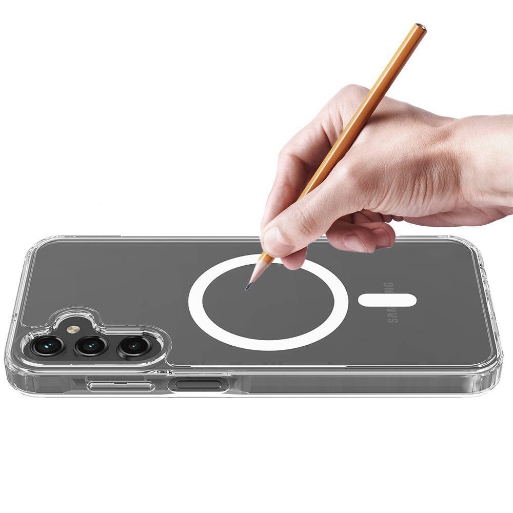 Galaxy S25 Plus Kılıf M-safe Şarj Özellikli Şeffaf Sert PC Zore Embos Kapak