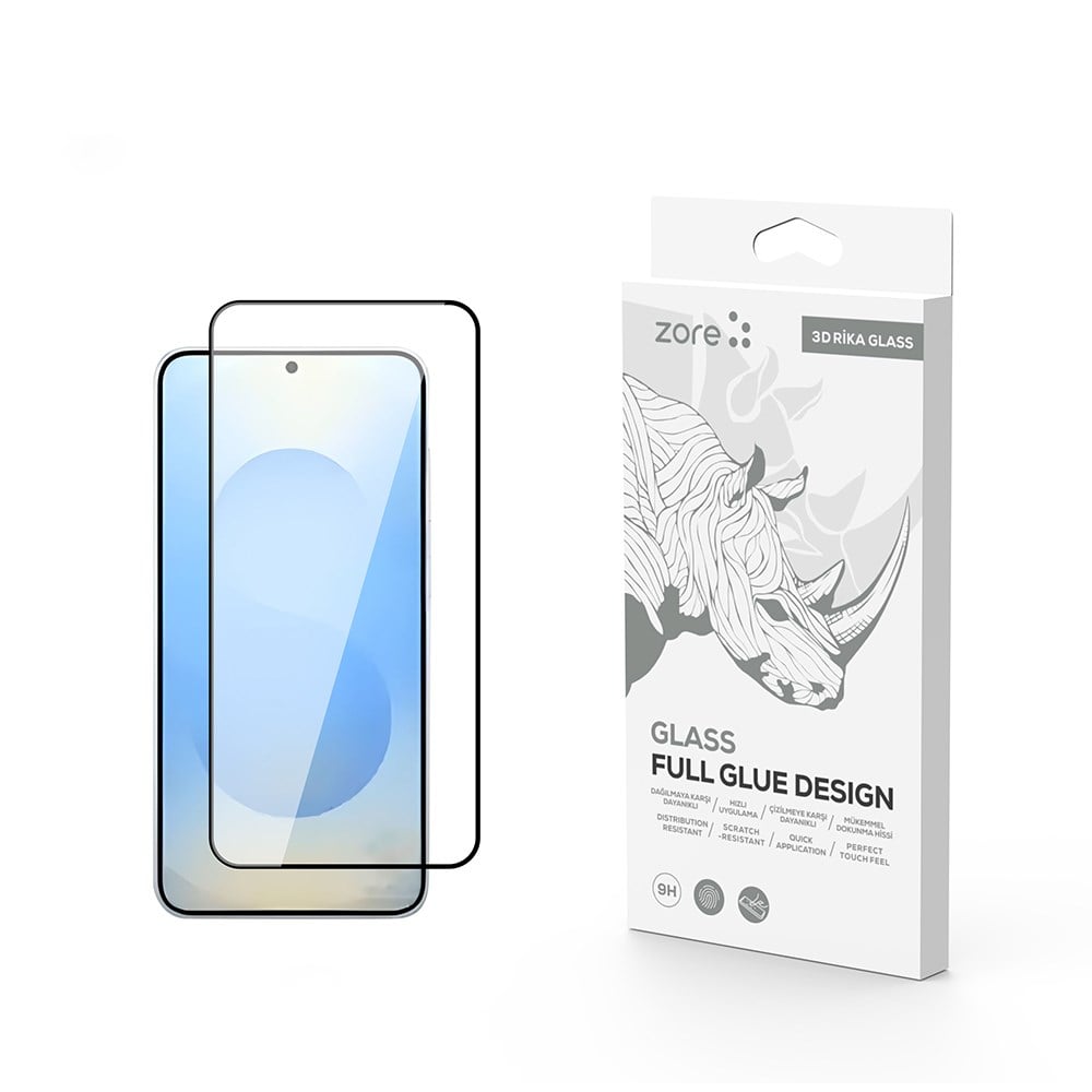 Galaxy S25 Zore Rika Premium Temperli Cam Ekran Koruyucu