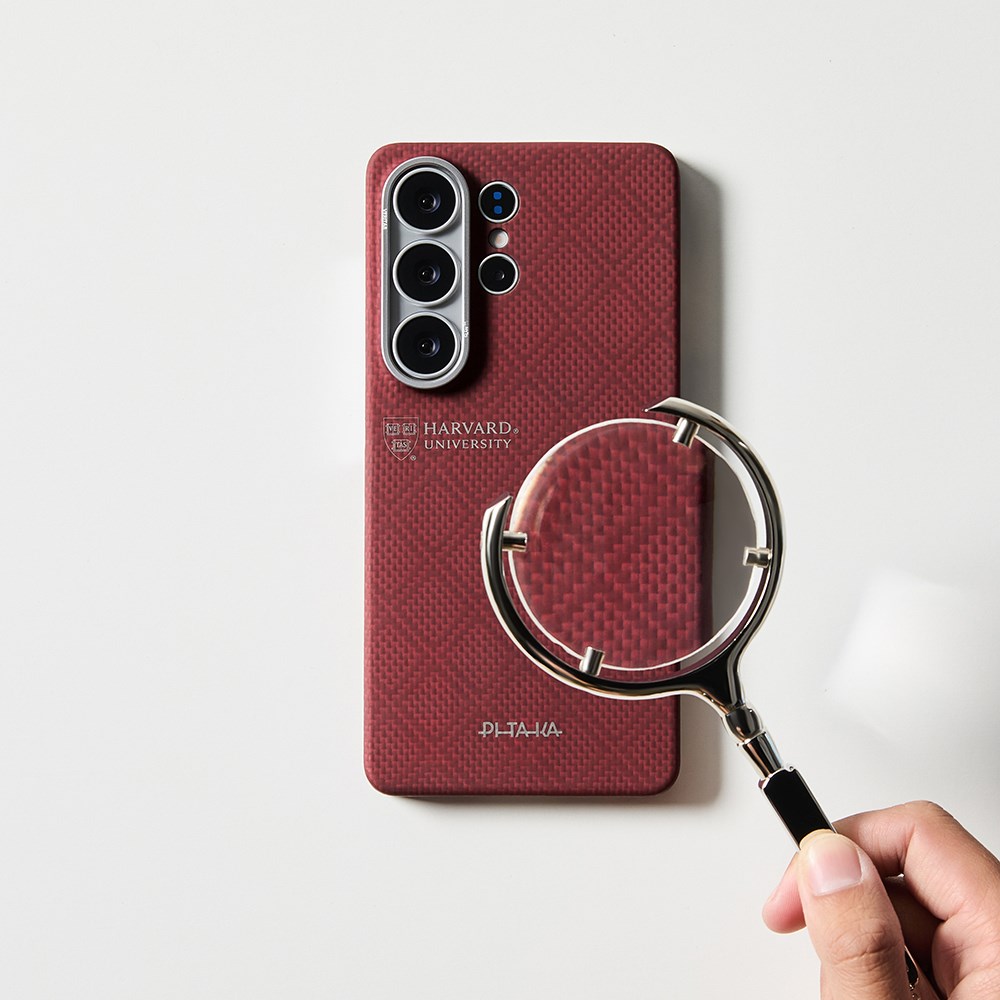 Galaxy S26 Ultra Kılıf M-safe Şarj Özellikli Aramid Fiber Pitaka Harvard University Serisi Kapak