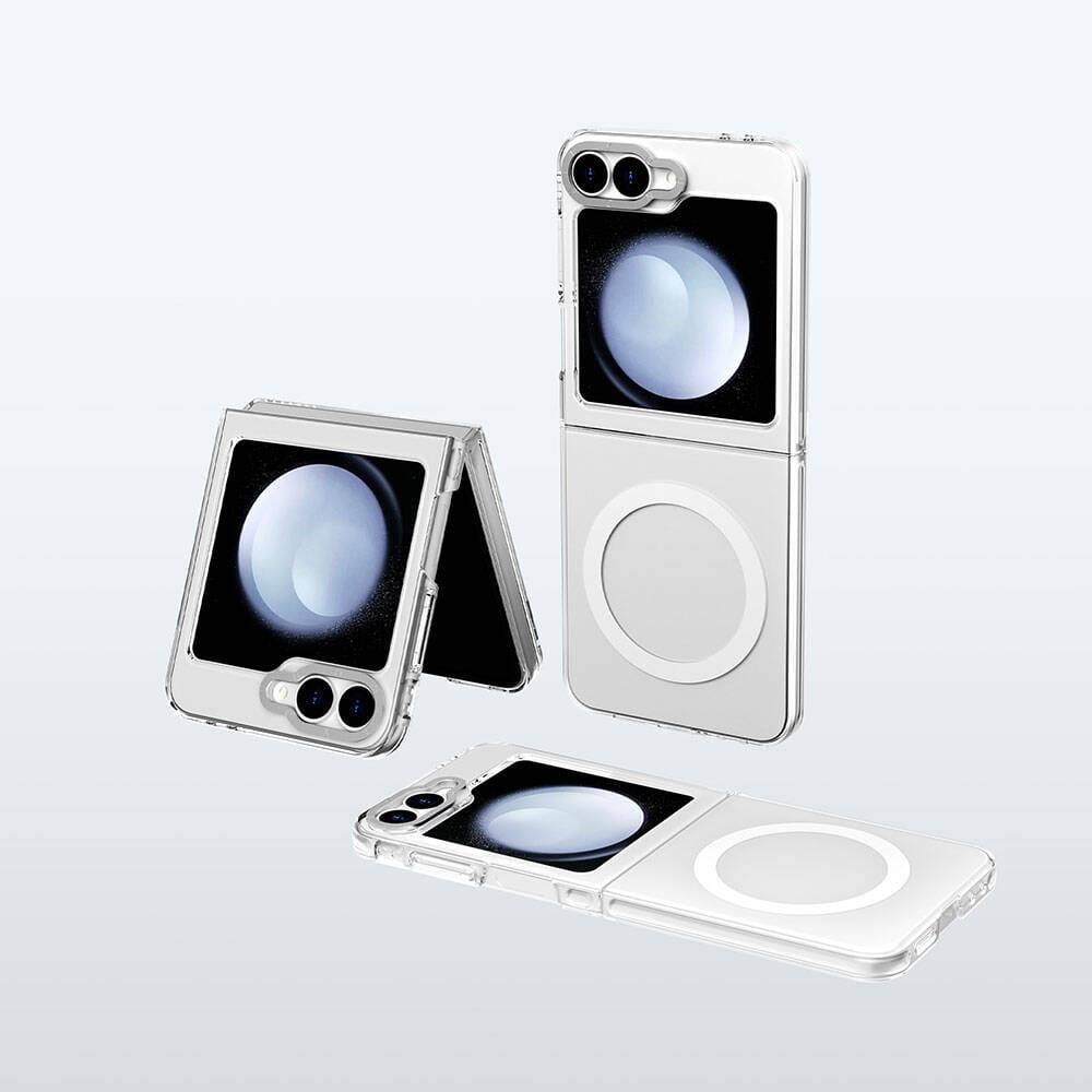 Galaxy Z Flip 6 Kılıf M-safe Şarj Özellikli Şeffaf Youngkit Crystal Shield Serisi Kapak