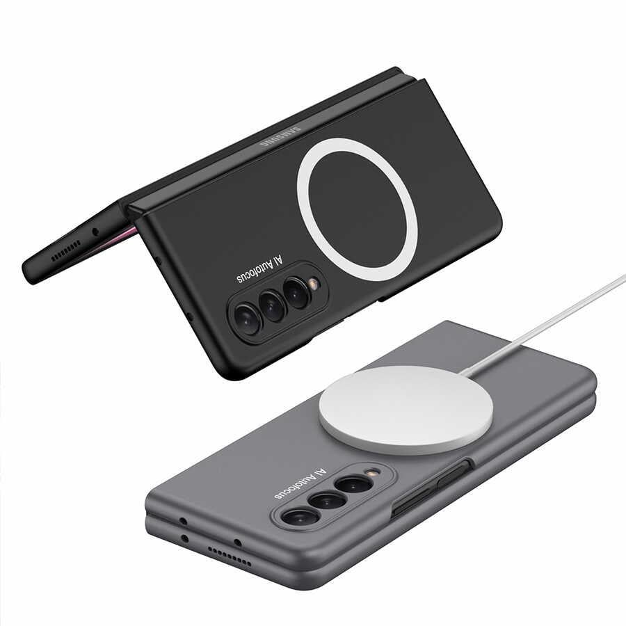 Galaxy Z Fold 3 Kılıf Wireless Şarj Özellikli Zore Kıpta M-safe Kapak