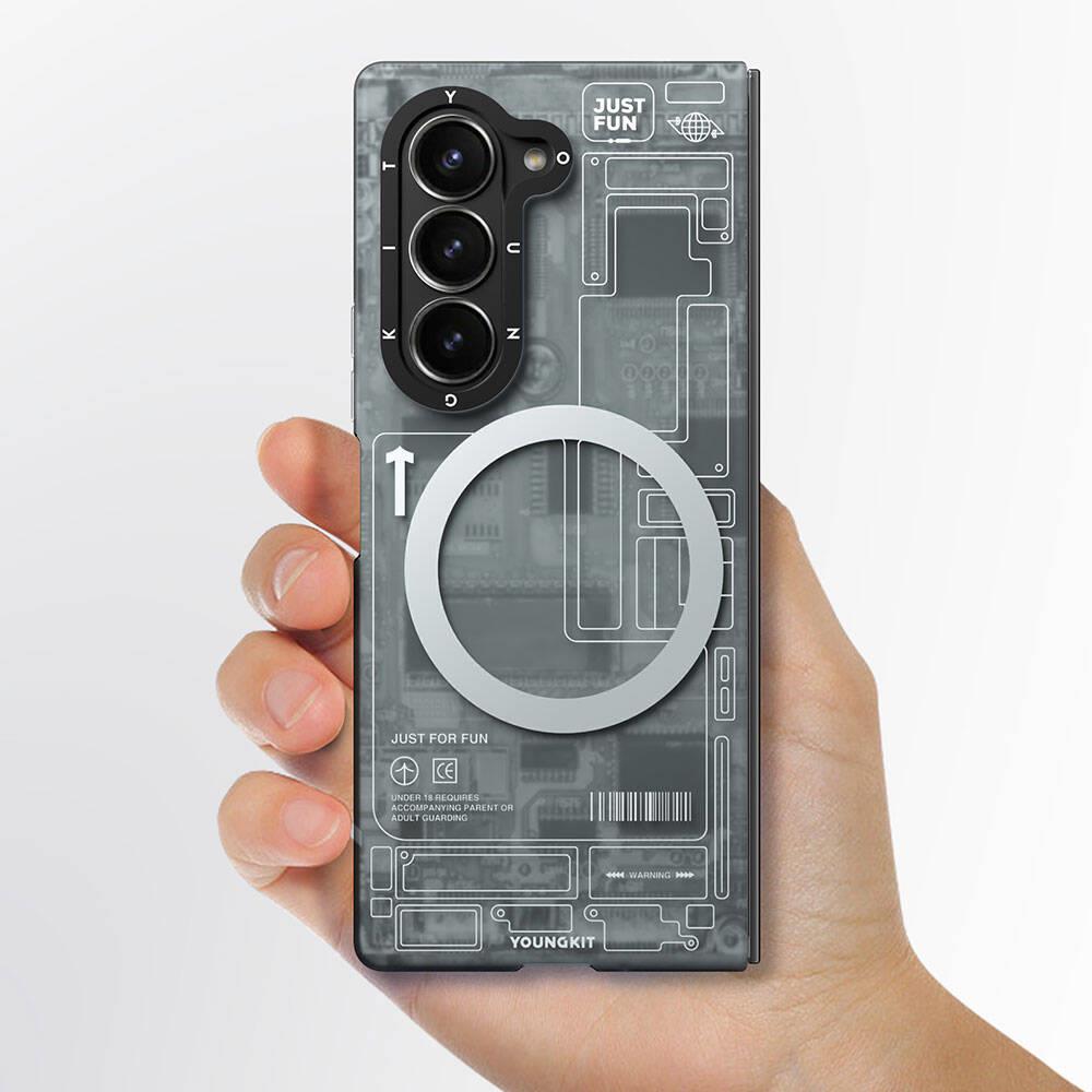 Galaxy Z Fold 6 Kılıf M-safe Şarj Özellikli Youngkit Technology Serisi Kapak