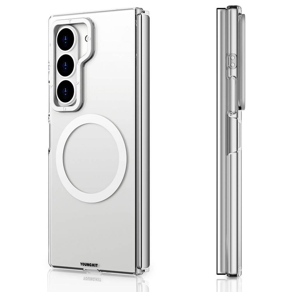 Galaxy Z Fold 6 Kılıf M-safe Şarj Özellikli Şeffaf Youngkit Crystal Shield Serisi Kapak