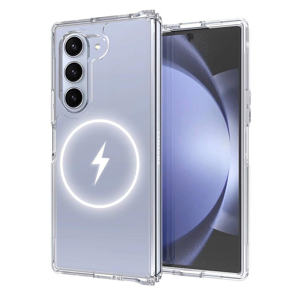 Galaxy Z Fold 6 Kılıf M-safe Şarj Özellikli Şeffaf Sert PC Zore Embos Kapak
