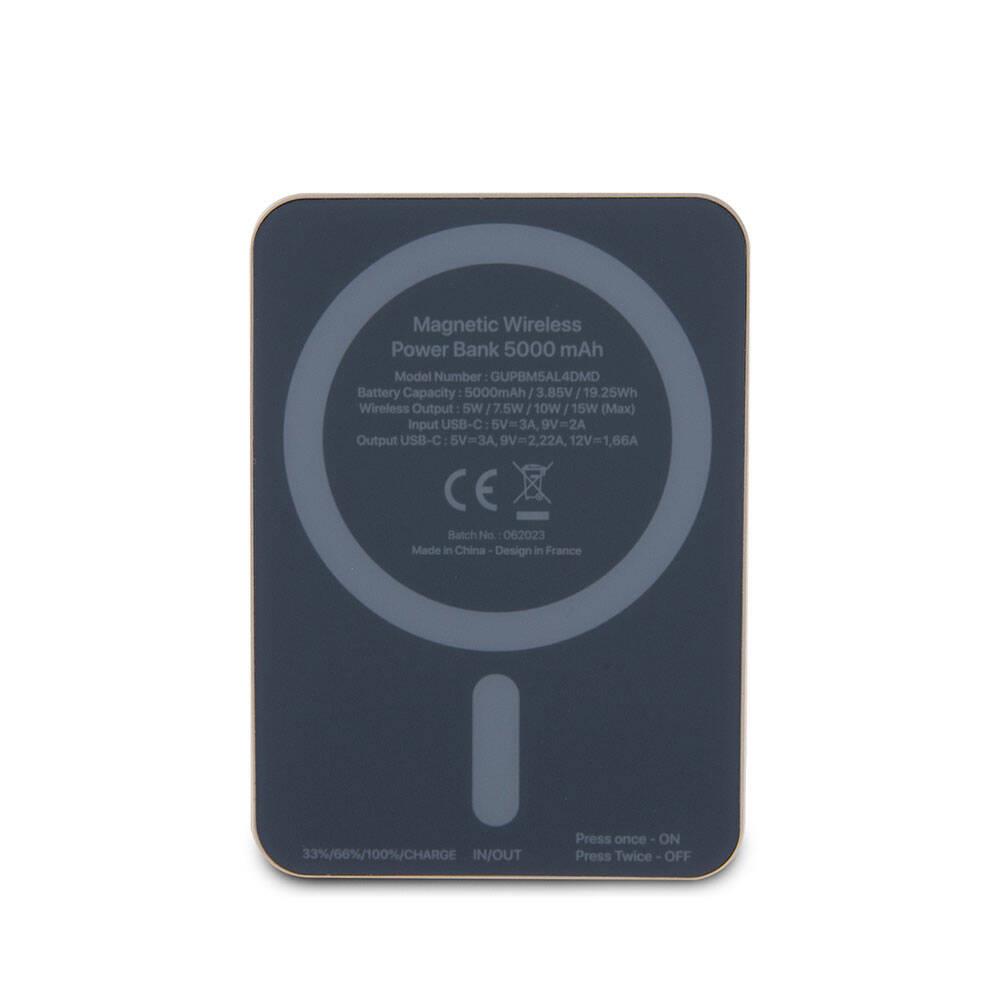 Guess Orjinal Lisanslı M-safe Şarj Özellikli Taşlı 4G Logolu Powerbank 5000mAh 15W