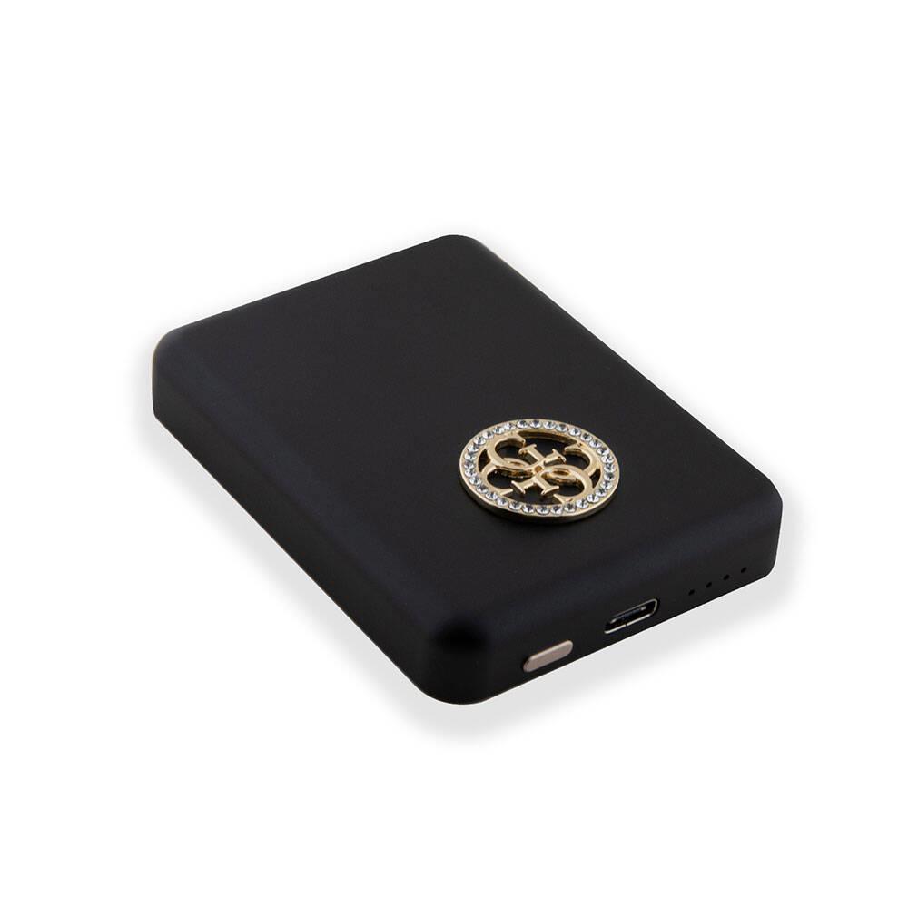 Guess Orjinal Lisanslı M-safe Şarj Özellikli Taşlı 4G Logolu Powerbank 5000mAh 15W