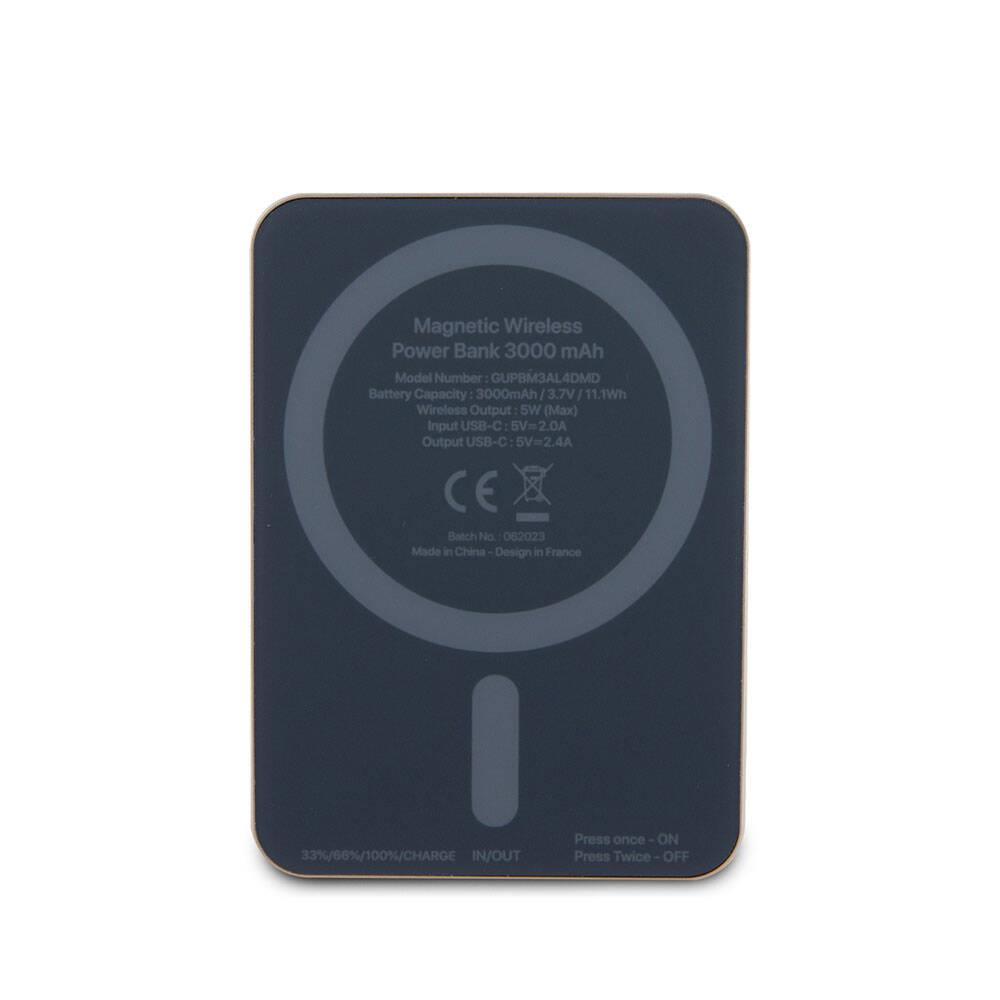 Guess Orjinal Lisanslı M-safe Şarj Özellikli Taşlı 4G Logolu Powerbank 3000mAh 5W