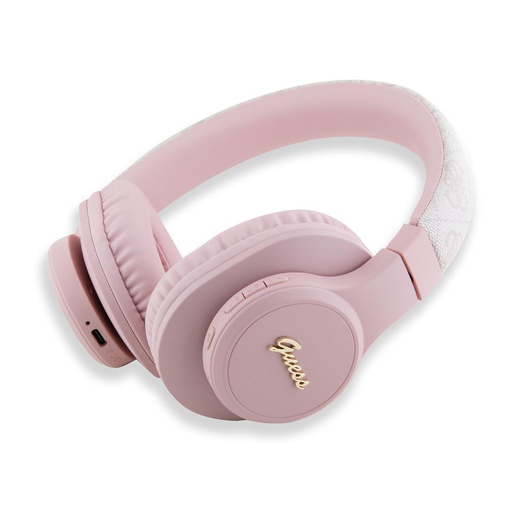 Guess Orjinal Lisanslı PU 4G Desenli Metal Yazı Logolu Tone On Tone Kulak Üstü Bluetooth Kulaklık