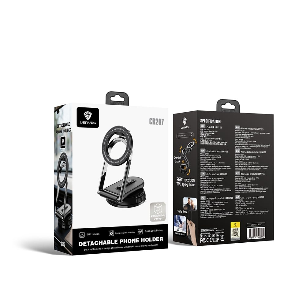 Lenyes CR207 360 Derece Dönebilen Katlanabilir Telefon Tutucu