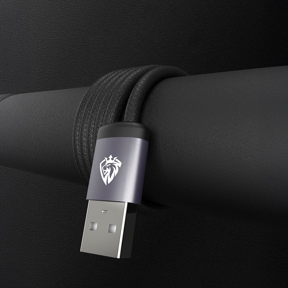 Lenyes LC537 USB-A to Micro Hızlı Şarj Özellikli Örgülü Data ve Şarj Kablosu 10W 1M